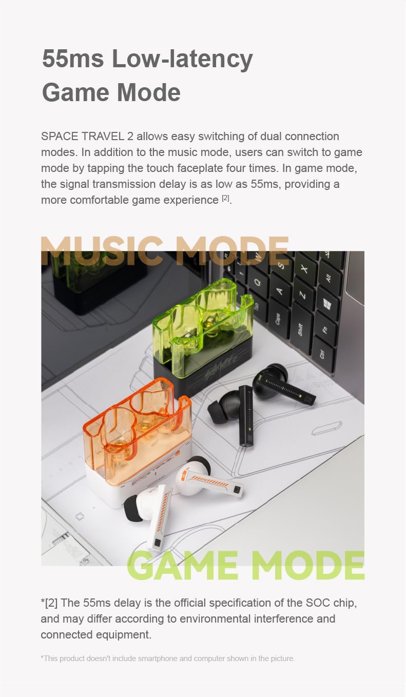 camaras y audio - Moondrop Space Travel 2 TWS Earbuds Bluetooth 6.0 9