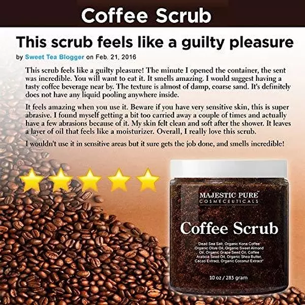 Salud y Equipamiento Médico - Majestic Pure Arabica Coffee Scrub - Exfoliante Corporal Total 4