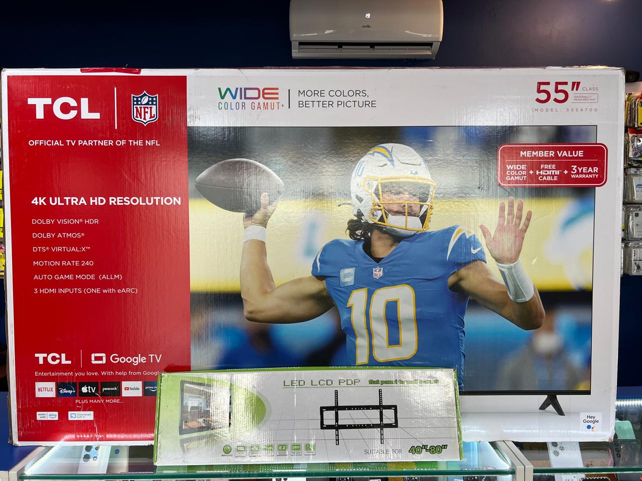 tv - SMART TV TCL DE 55 GOOGLE TV 4K CONTROL POR VOZ 
