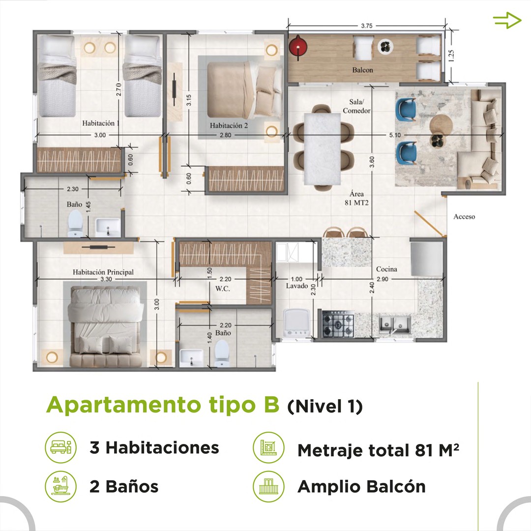 apartamentos - Apartamentos con Bono Vivienda, Avenida Ecológica  3