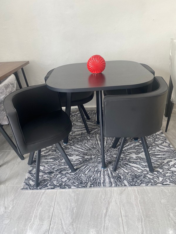 muebles y colchones - Juego de comedor compacto color negro para espacios pequeños  1