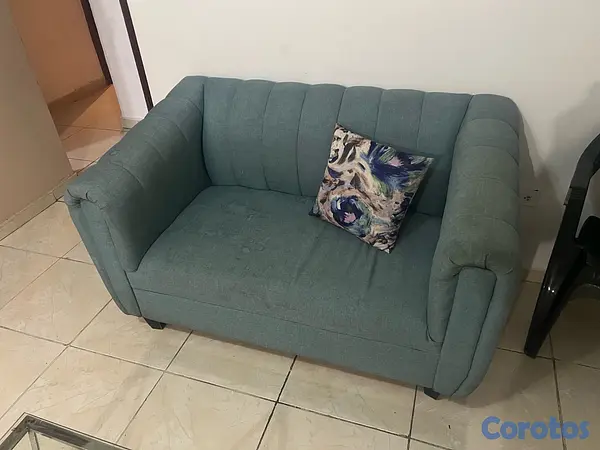 muebles y colchones - Juego de sala moderno de 2 piezas (Sofá + Loveseat) - Color Azul 
 5
