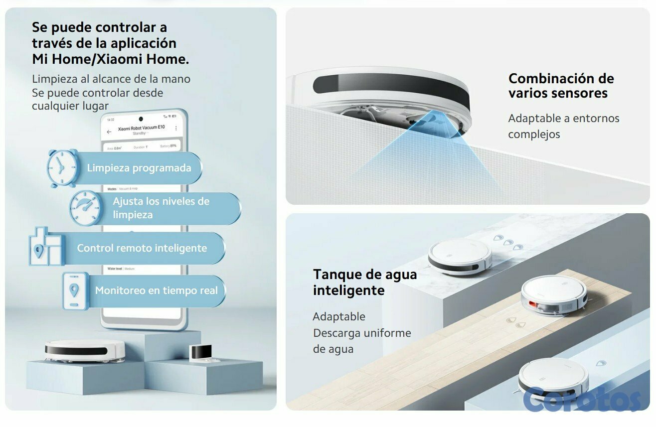 electrodomesticos - Xiaomi Robot Vacuum E10 Especialista en  limpieza  7