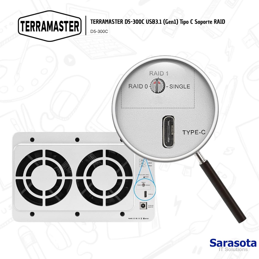 accesorios para electronica - Terramaster Raid Store D5-300C  3