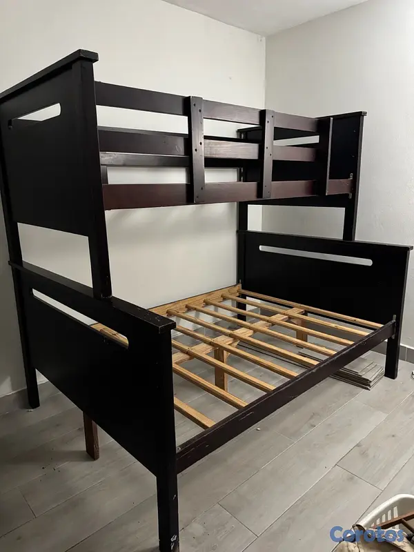muebles y colchones - Combo de Camas: Camarote Queen/Twin + Cama Twin con Colchón | Espejo GRATIS 3