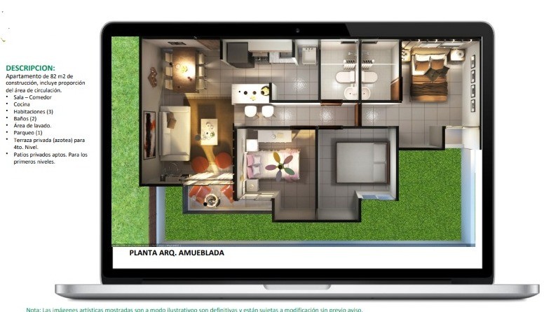 apartamentos - Venta de apartamento 3 dormitorios 72mts Las Américas  4