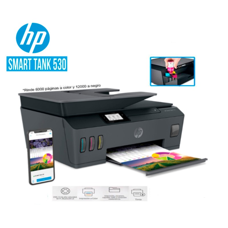 impresoras y scanners - MULTIFUNCIONAL HP SMART TANK 530  CON BOTELLA DE TINTA DE FABRICA - ALL IN ONE 1