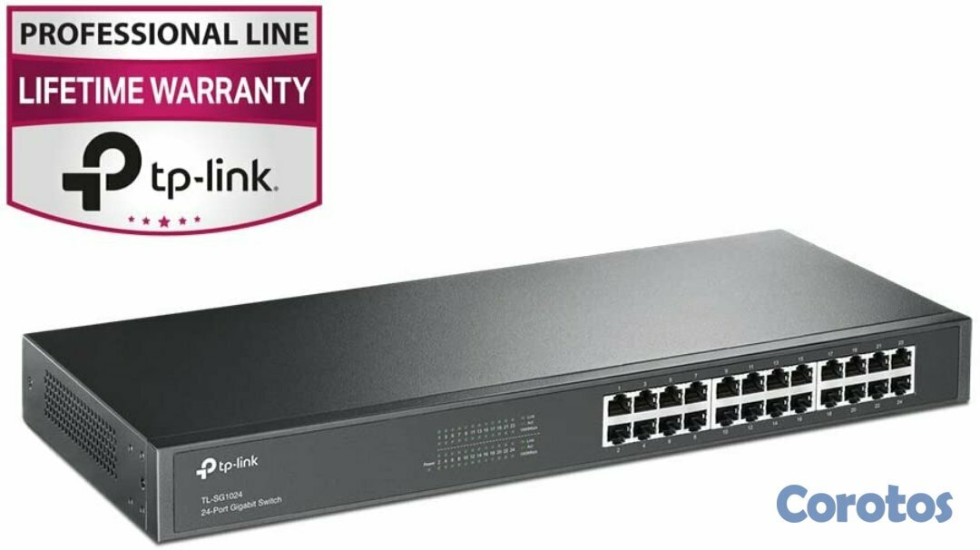 computadoras y laptops - SWITCH 24 PUERTOS TP-LINK TL-SG1024, NO ADMINISTRABLE/RACK, 24 PUERTOS GIGABIT E