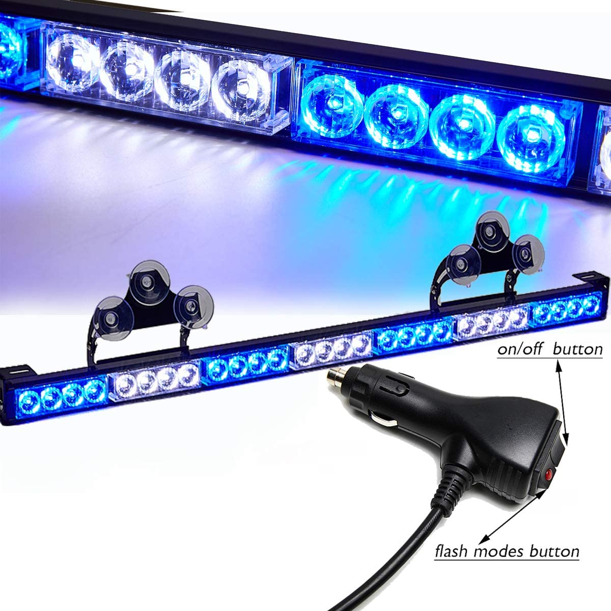 accesorios para vehiculos - Barra de CENTELLA LED de advertencia de emergencia (AZUL y BLANCO)