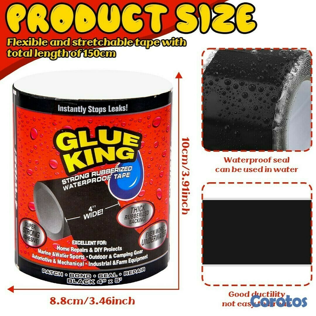 herramientas, jardines y exterior - CINTA PARA TAPAR GOTERAS GLUE KING 4" 3