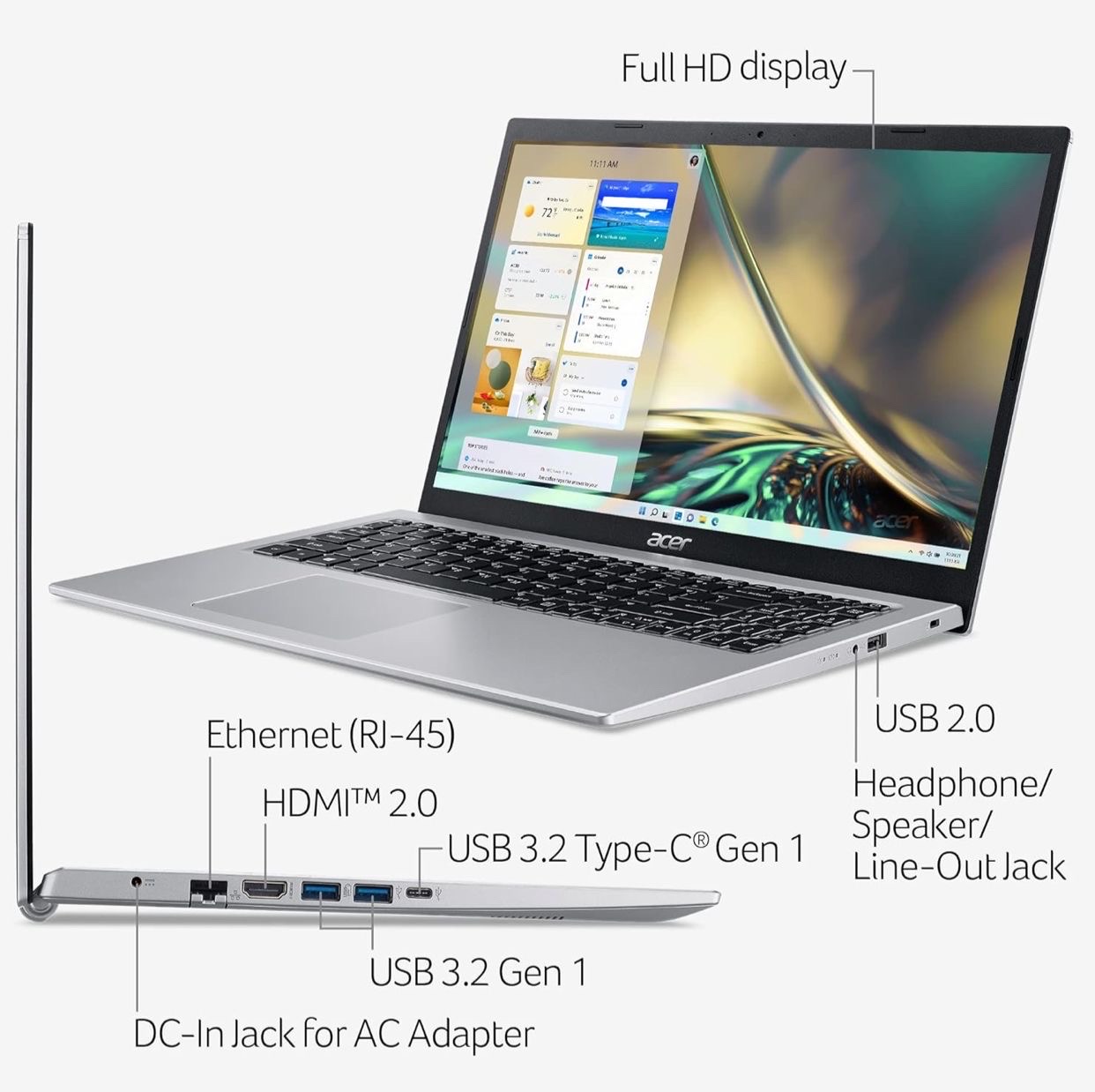 computadoras y laptops - 
Acer Aspire 5 A515-56-36UT Laptop con procesador Intel Core i3-1115G4 de 11ª  4