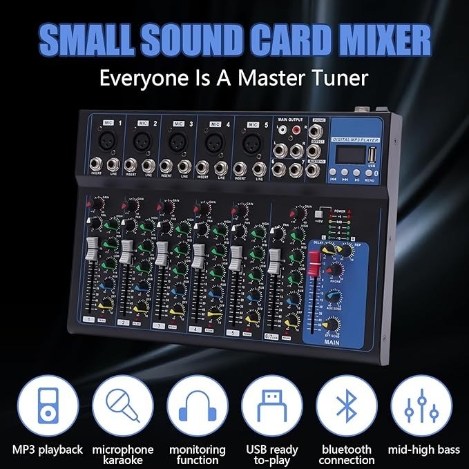 camaras y audio - Mezcladora de sonido audio de 7 canales - U2 5