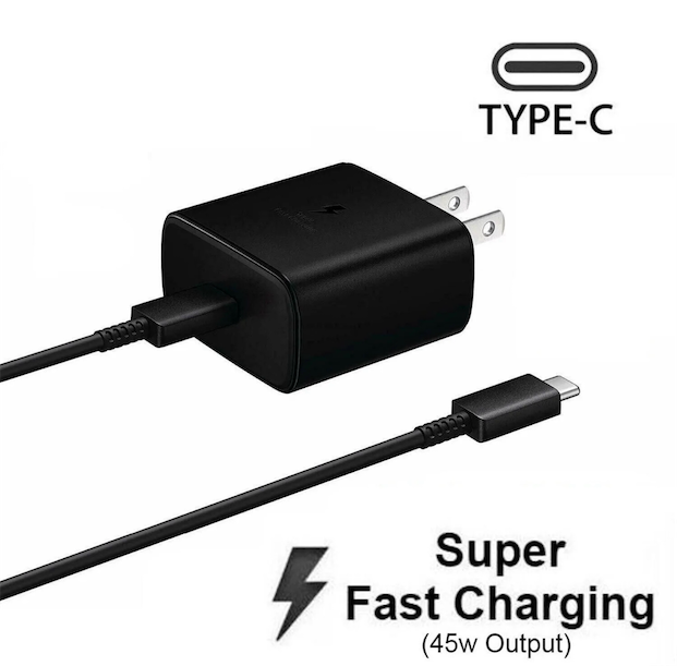 accesorios para electronica - 45W USB-C Super Fast Wall Charger / Cable For Samsung Galaxy S24 S23 & iPhone 15