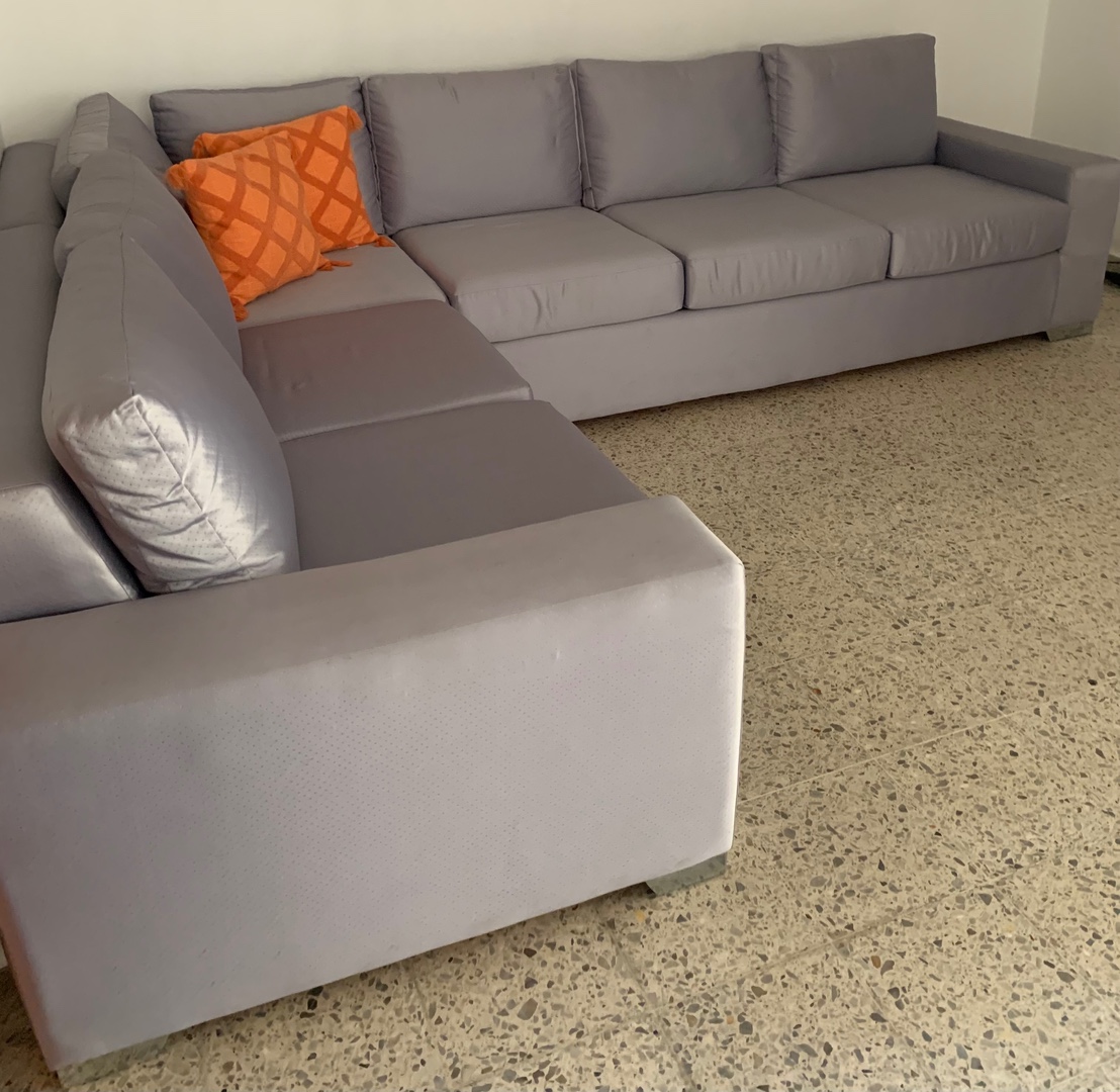 muebles y colchones - Mueble tipo L  color gris plata      3