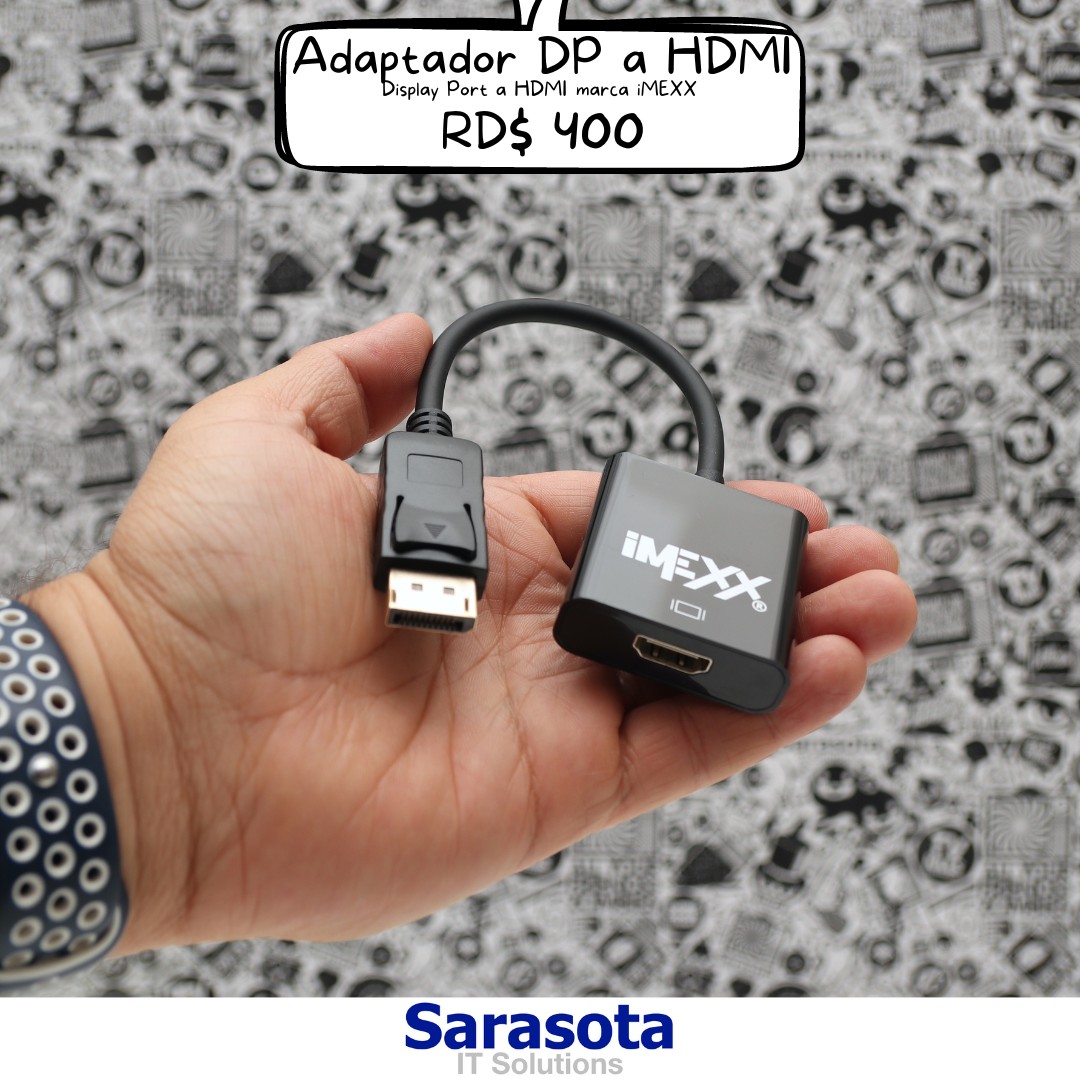 accesorios para electronica - Adaptador DP a HDMI marca IMEXX (Somos Sarasota)