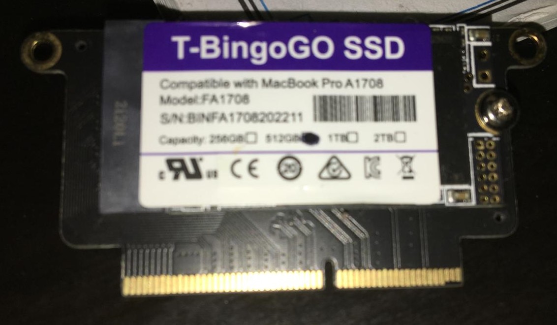 computadoras y laptops - Unidad de Disco Apple SSD 512 GB para MacBook Pro  4