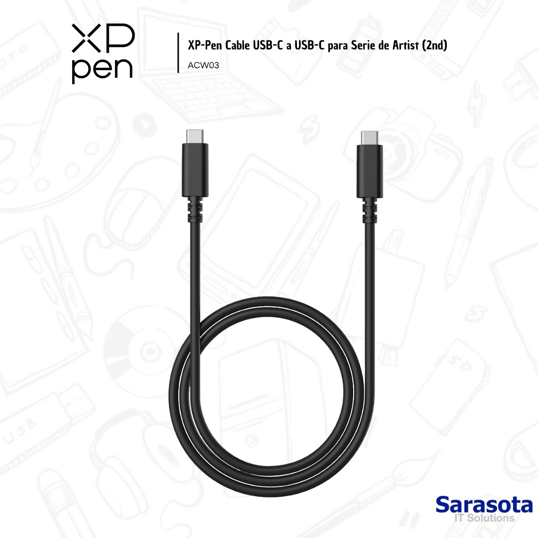 accesorios para electronica - XP-Pen Cable USB-C a USB-C,  Serie de Artist 2nd 2