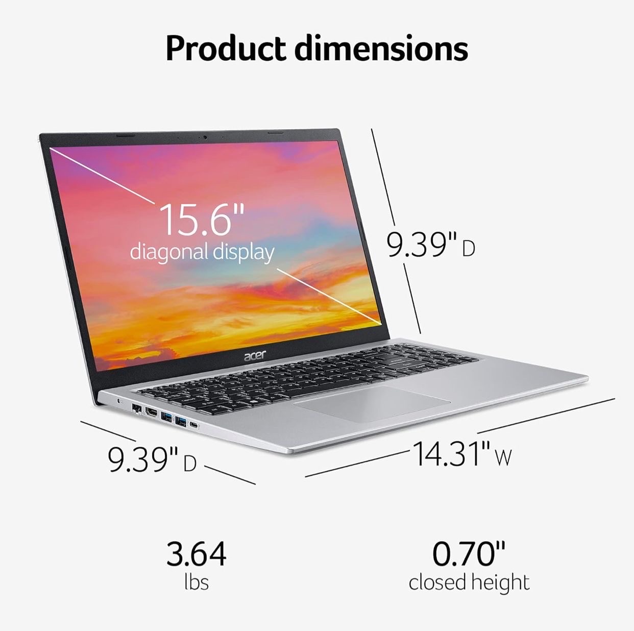 computadoras y laptops - 
Acer Aspire 5 A515-56-36UT Laptop con procesador Intel Core i3-1115G4 de 11ª  5