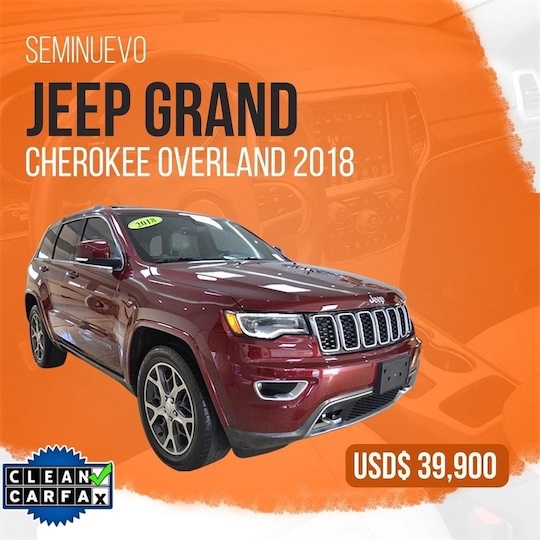 Jeep Grand Cherokee OVERLAN 2018 recién importada