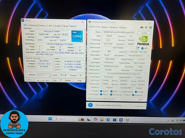 computadoras y laptops - Laptop gaming MSI THIN 15, I5 13TH, RTX 4050, 16GB 7