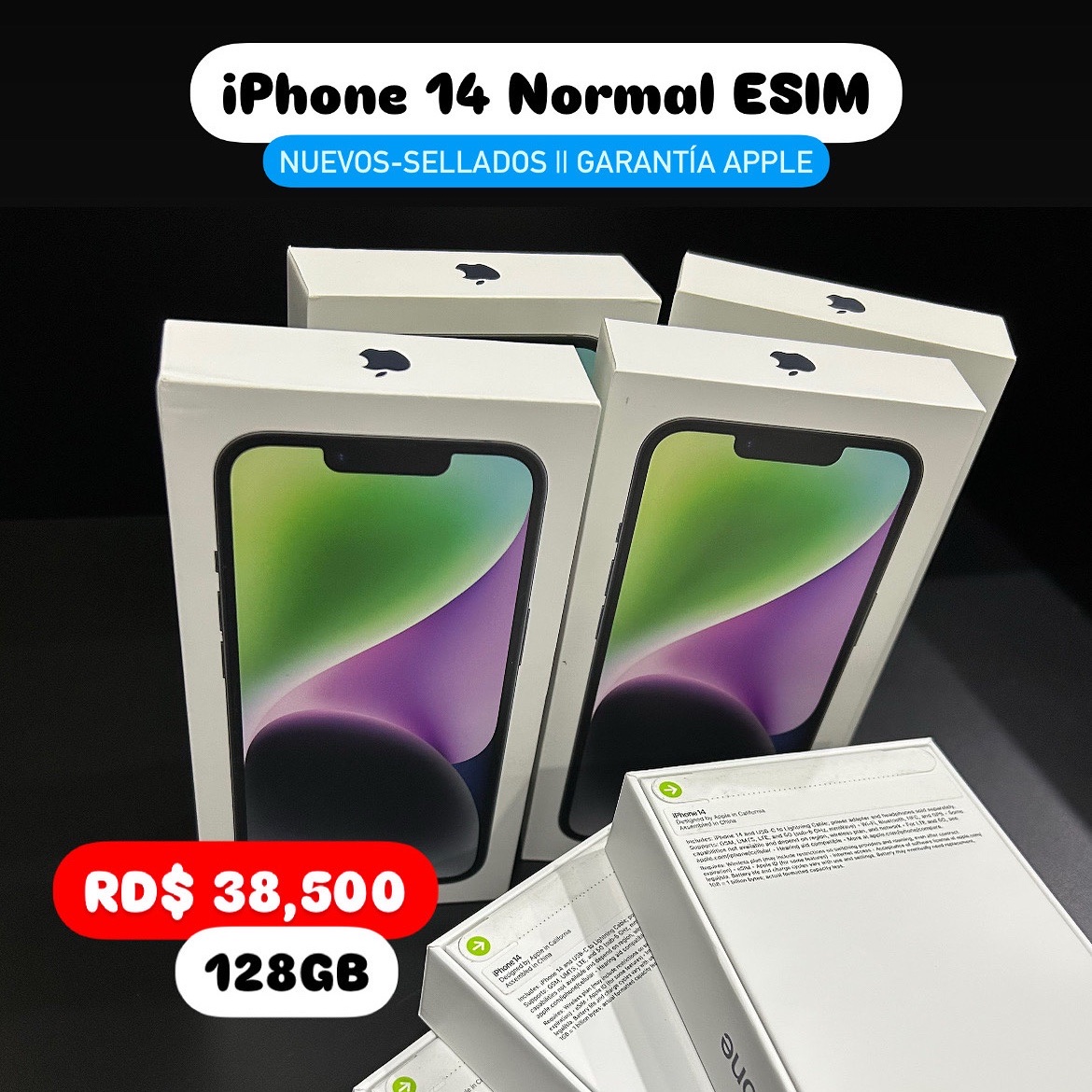 consolas y videojuegos - iPhone 14 NORMAL 128GB ESIM SELLADOS ‼️