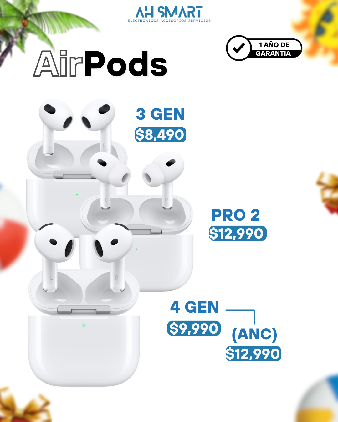 accesorios para electronica - AirPods (3ra Gen, 4 Gen, Pro 2) Sellados Nuevos