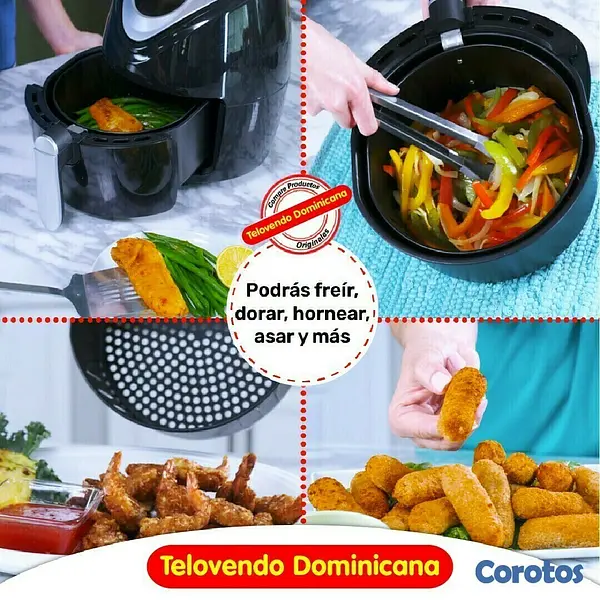 electrodomesticos - FREIDORA DE AIRE CON PANEL DIGITAL MULTIFUNCIONES PARA COCINAR SALUDABLE 5