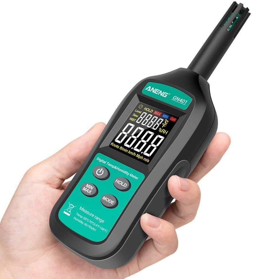 Termómetro higrómetro medidor humedad digital probador 2