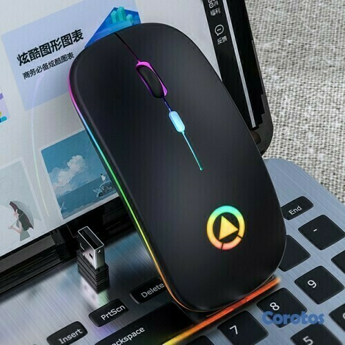 otros electronicos - Mouse inalámbrico recargable con luces RGB 3