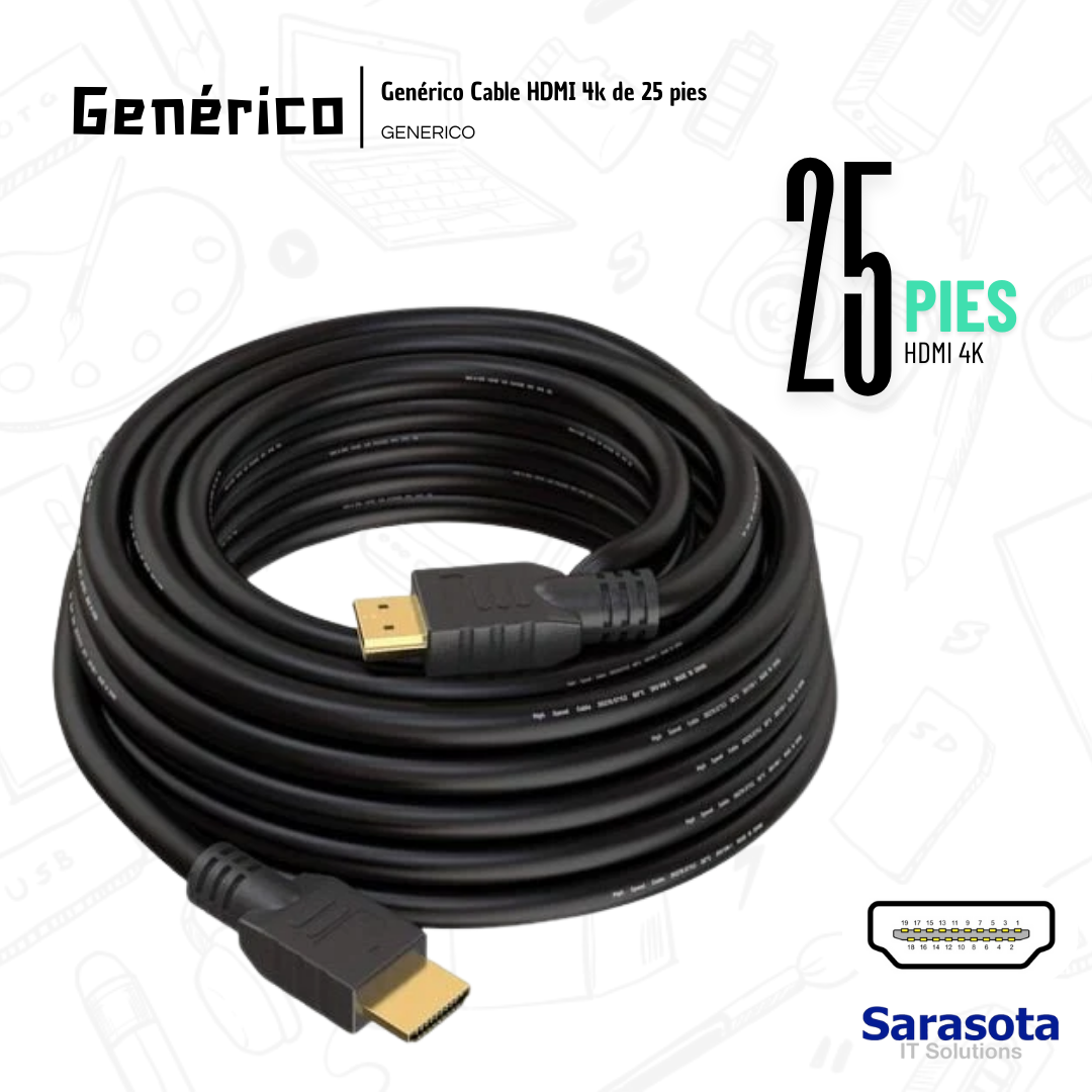 accesorios para electronica - Genérico Cable HDMI 4k de 25 pies 1
