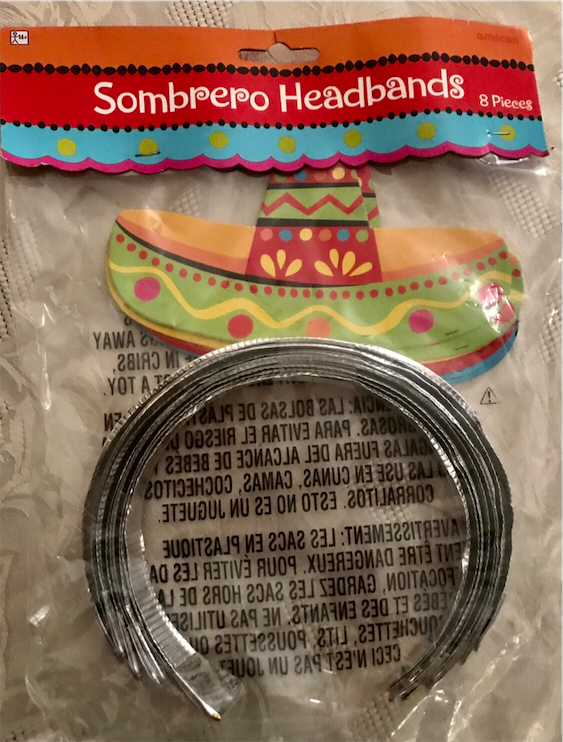 decoración y accesorios - Cintos tipos sombreros mexicanos en cartón rígido empacado de 8 unidades