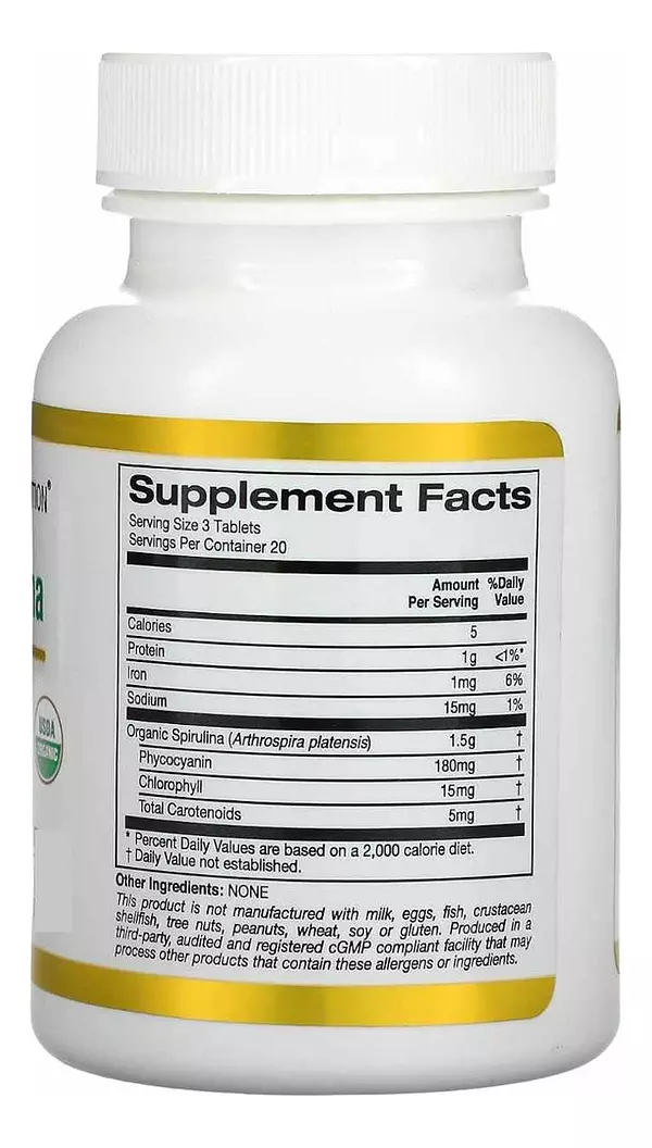 Salud y Equipamiento Médico - Espirulina 60 Tabs California - Un - Unidad A $2498 2