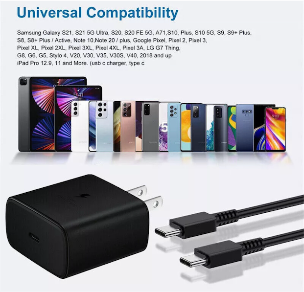 accesorios para electronica - 45W USB-C Super Fast Wall Charger / Cable For Samsung Galaxy S24 S23 & iPhone 15 3