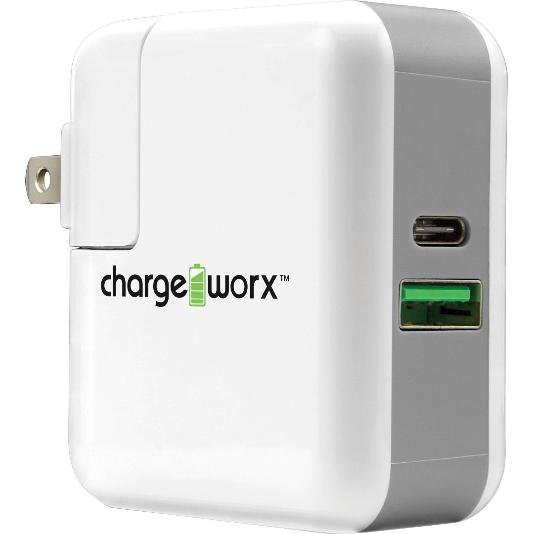 computadoras y laptops - CARGADOR TYPE C Y USB, CHARGE WORX, DE PARED TYPE C/PD POWER OUTPUT:5V3A 1