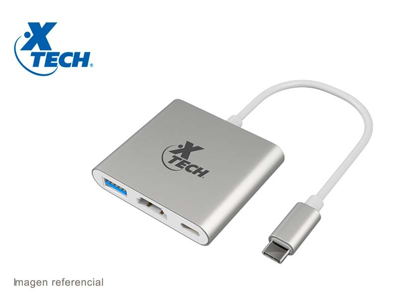 computadoras y laptops - ADAPTADOR XTECH USB TIPO C   A HDMI, USB   3.0, USB C HEMBRA, SILVER (XTC-565) 1