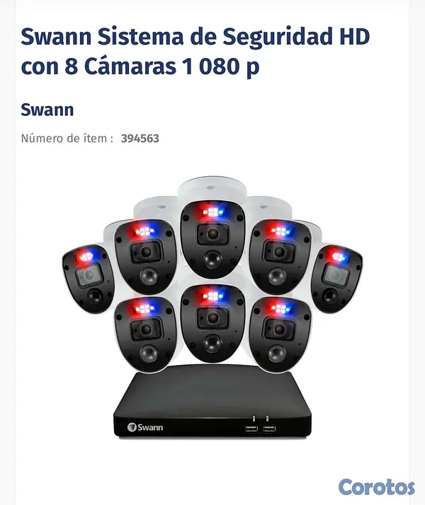 camaras y audio -  Sistema de seguridad HD   de 8 cámaras  1 080 P  2