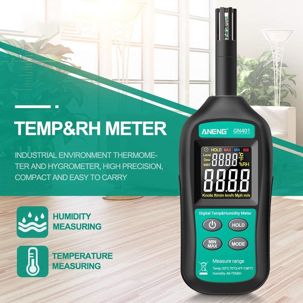 Termómetro higrómetro medidor humedad digital probador 3