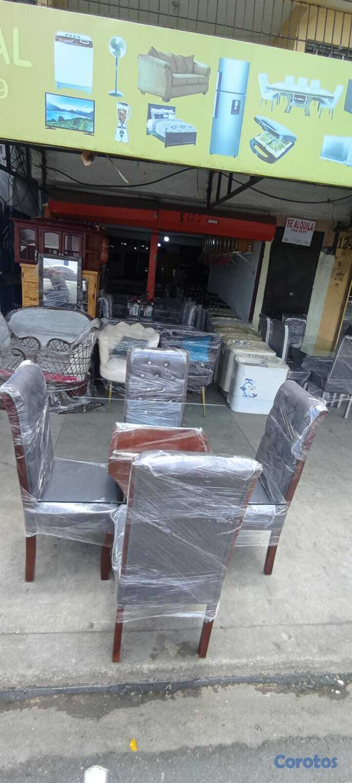 muebles y colchones - juego de comedor norman 4/S diferentes modelos capitoniado y sangrado. 1