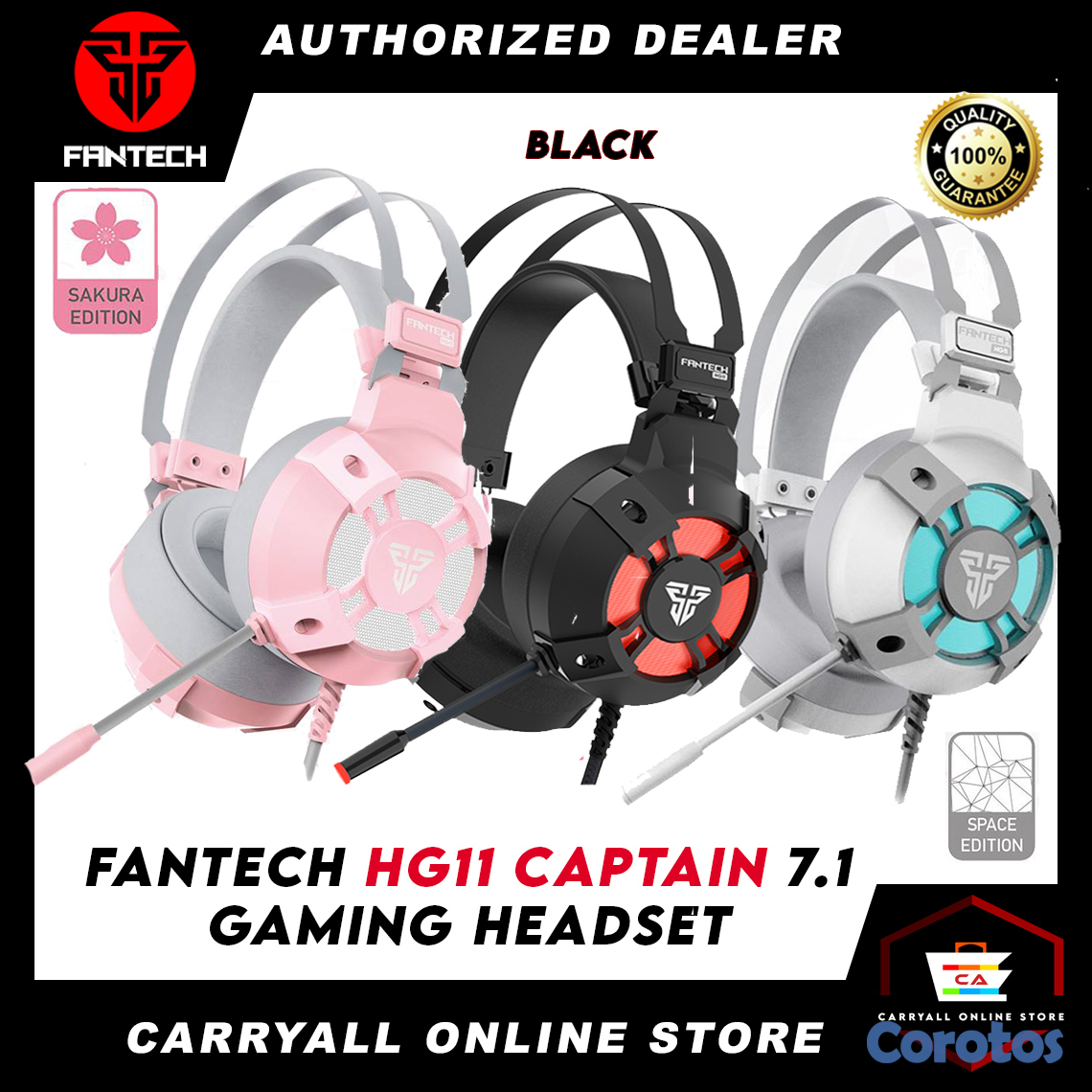 computadoras y laptops - AUDIFONO CON MICROFONO FANTECH  PRO GAMING, 7.1 SOUNDROUND,MICROFONO 