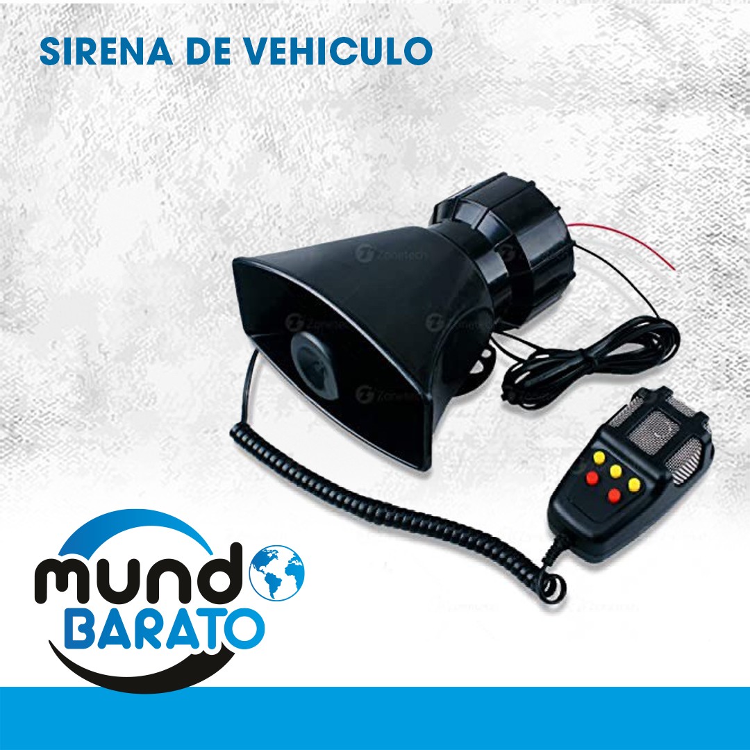 Sirena Altavoz con Microfono Bocina para carros escolta amplificador 100watts