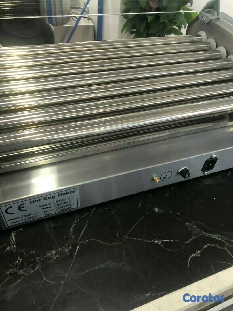 equipos profesionales - Maquina de hotdog Parrilla freidora de salchichas exhibidor BBQ rodillo caliente 6