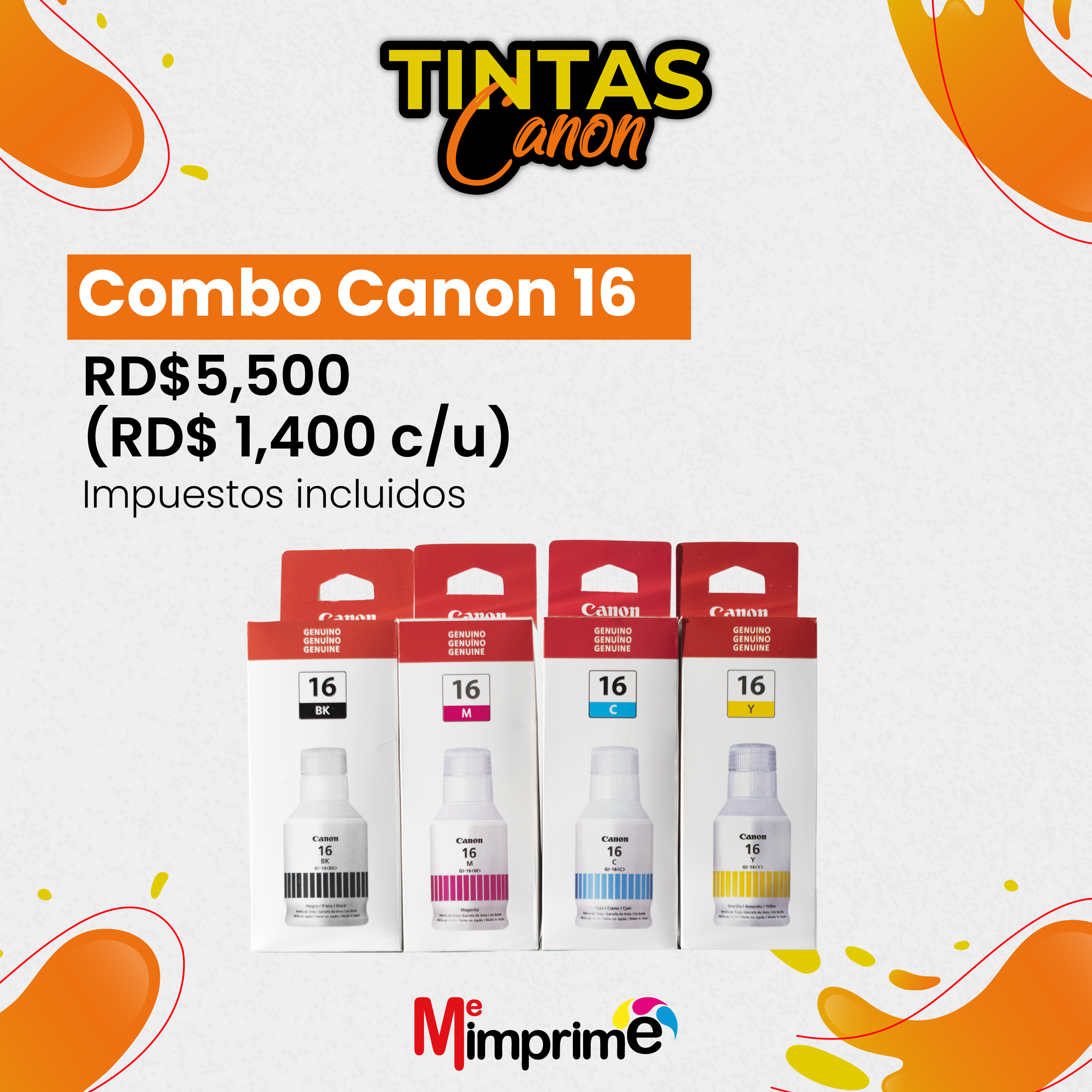 impresoras y scanners - Combo de Tinta Canon 16 