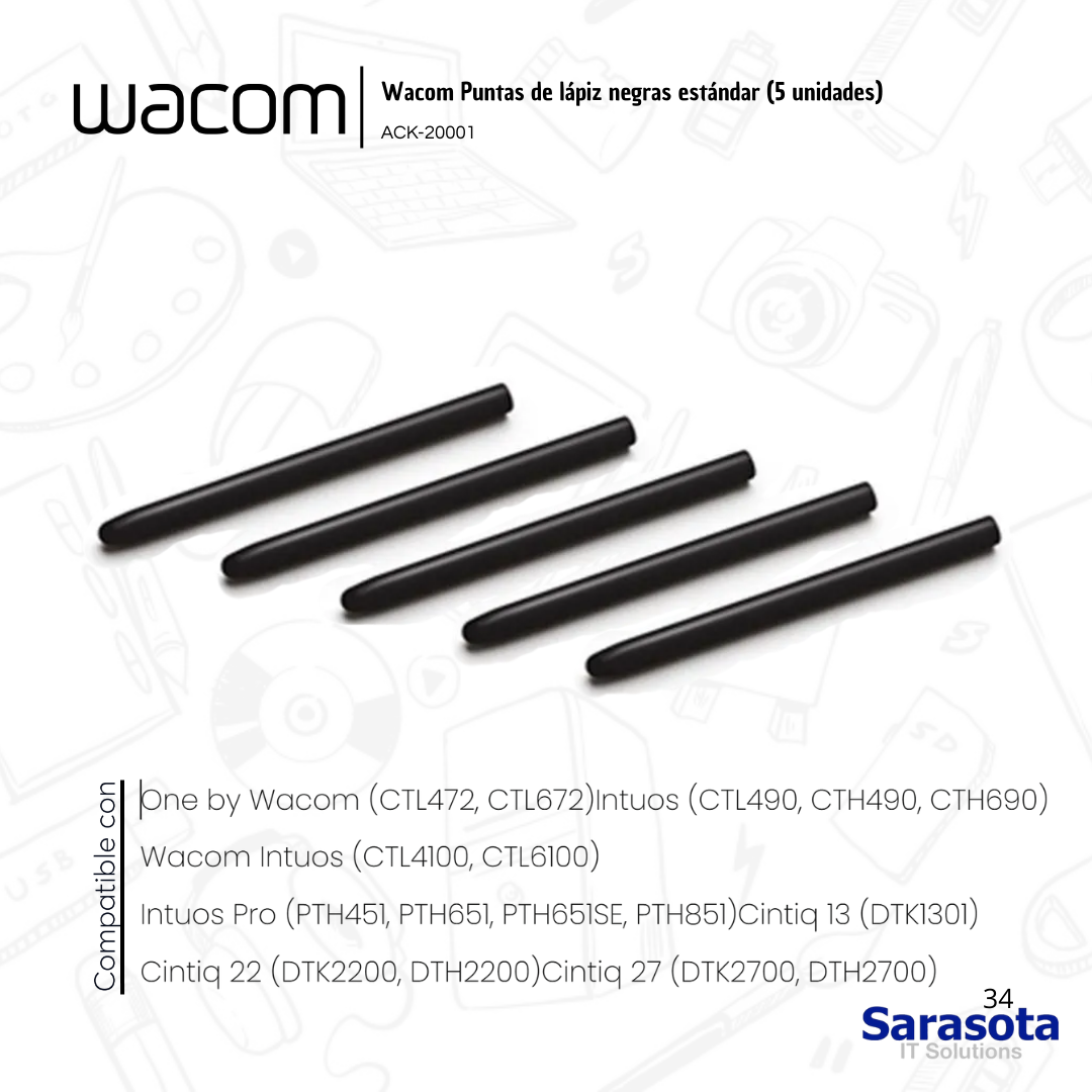 accesorios para electronica - Wacom Puntas para lápiz 5 unidades 0