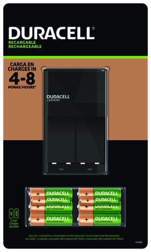 otros electronicos - Kit de pilas recargables Duracell Ion Speed 4000 con 6 pilas AA y 2 pilas AAA