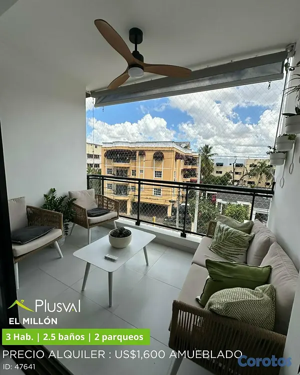 apartamentos - El Millón – 3hab con 2 parqueos + terraza | US$1,3 7