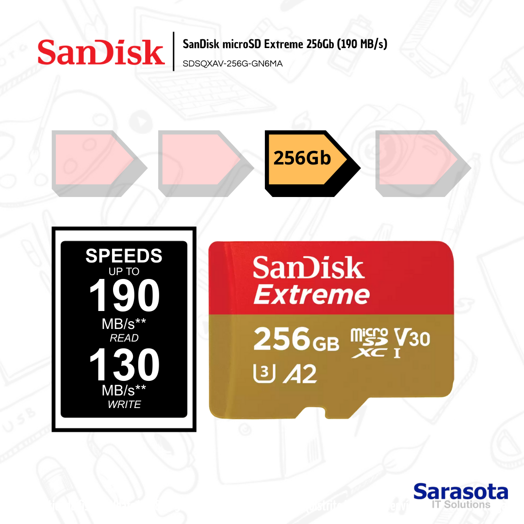 accesorios para electronica - MicroSD 256Gb SanDisk Extreme 190 MB/s