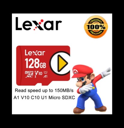 consolas y videojuegos -  Memoria micro SD 128GB LEXAR Play Nintendo Switch MicroSDXC 160MB/s  y 50MB/s 5