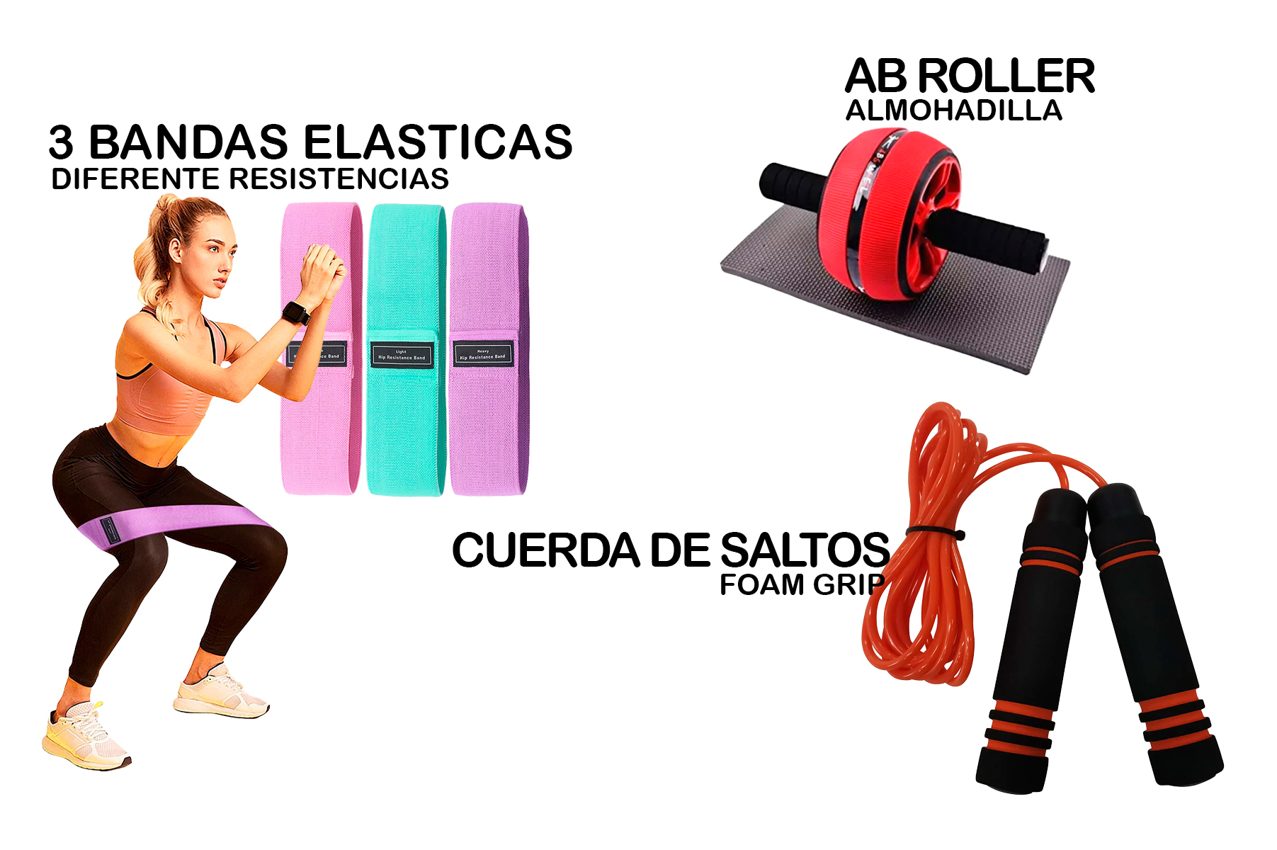 hobby y coleccion - combo ejercicio en casa ABS SALTOS PIERNAS 0