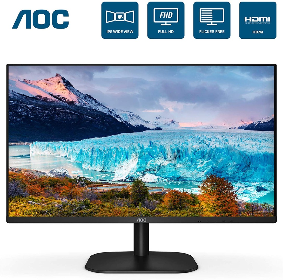 computadoras y laptops - MONITOR AOC 24  PULGADAS  IPS FHD 75HZ, LED, BAJA LUZ AZUL, 6MS, PUERTOS 1X HDMI