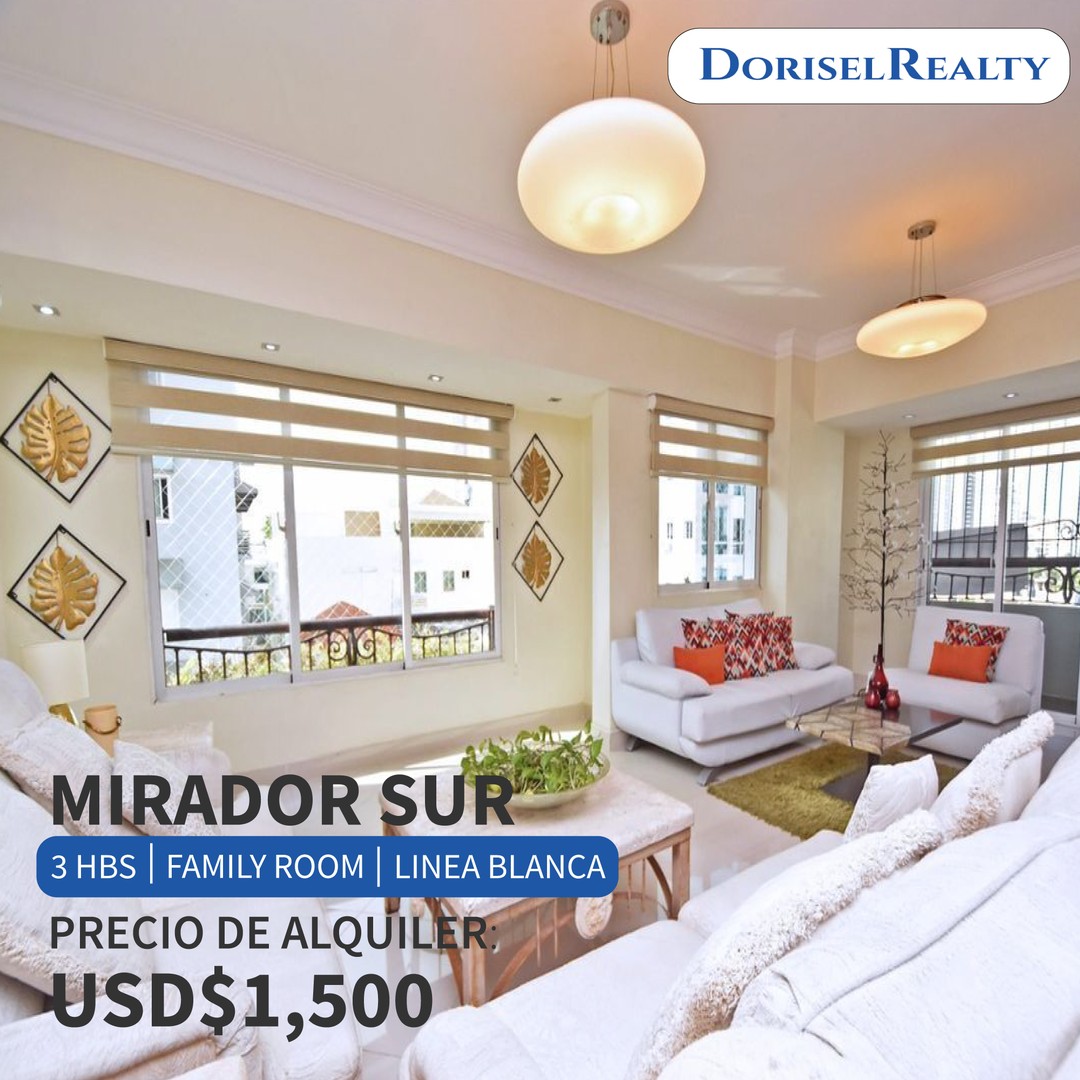 apartamentos - ALQUILER DE APARTAMENTO CON LINEA BLANCA UBICADO EN MIRADOR SUR